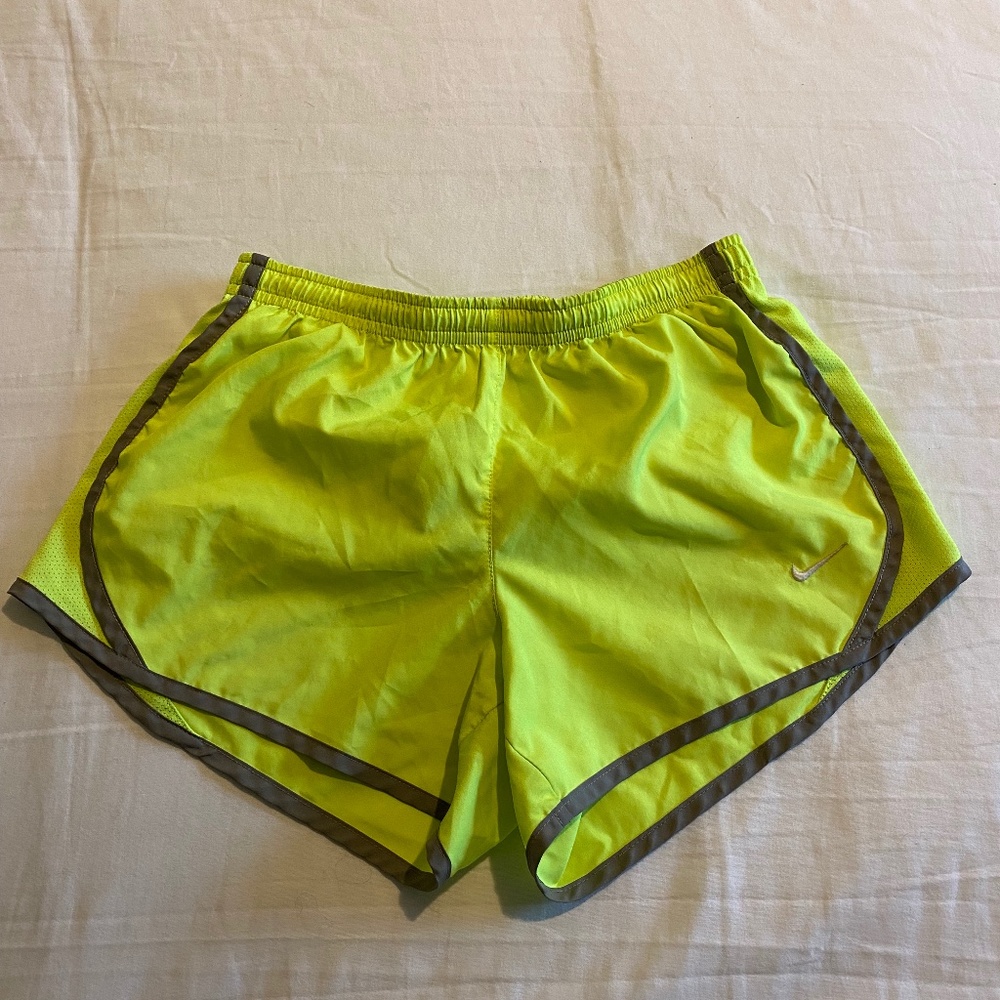 Neon Yellow Girls Nike Shorts